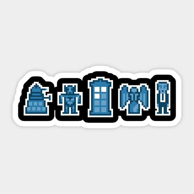Time and SpaceInvaders Sticker by caravantshirts